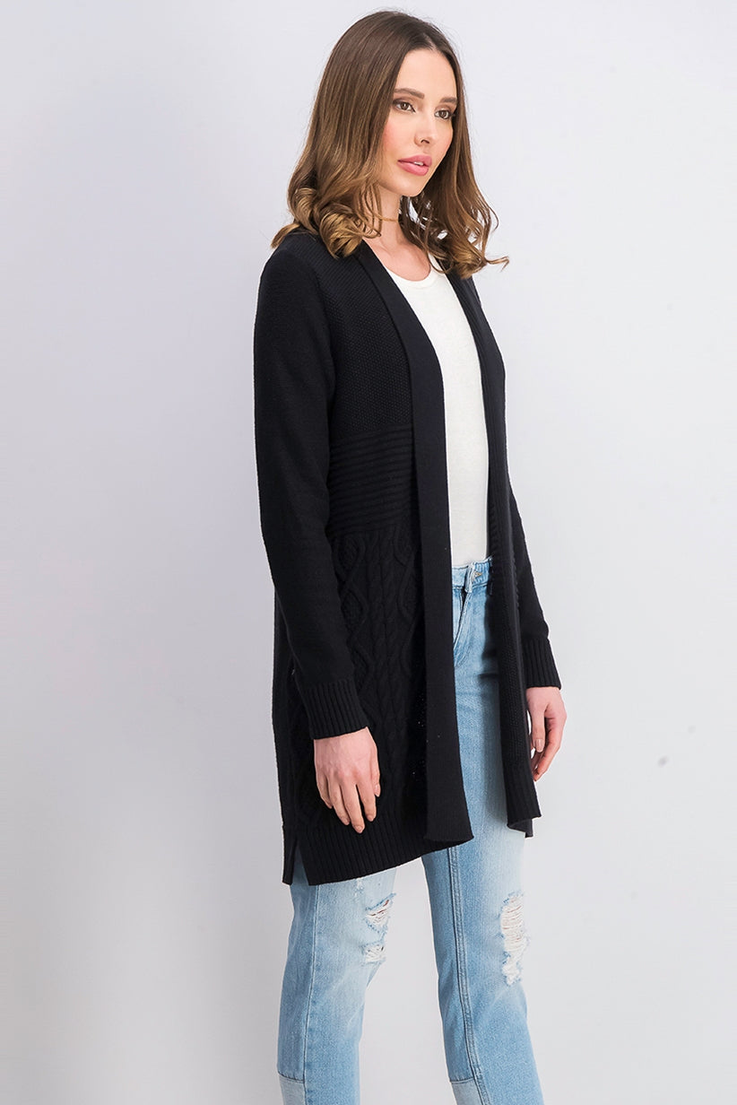 Charter Club Women's Patchwork Cardigan Black Size XX-Large