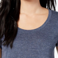 Maison Jules Women's Scoop-Neck T-Shirt Dark Blue Size Small