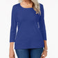 Karen Scott Women's Scoop-Neck Top Blue Size XX-Large