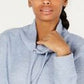 Ideology Women's Cowl-Neck Tulip-Hem Top Blue Size Small