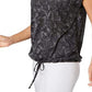 Ideology Women's Printed Drawstring Top Black Size Large