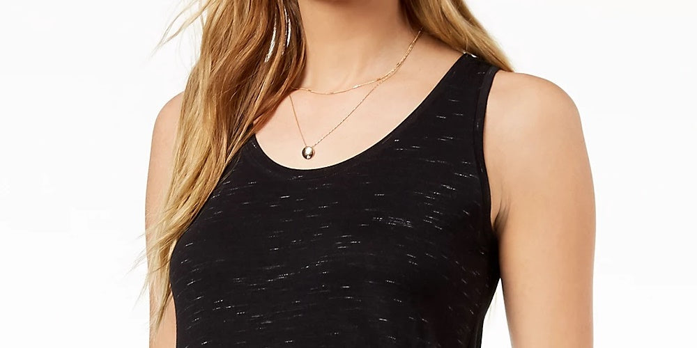 Maison Jules Women's Scoop Neck Tank Black Size Small