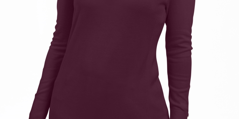 JM Collection Women's Embellished Sleeve V Neck Sweater Purple Size XX-Large
