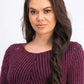 Style & Co Women's Scalloped Hem Ribbed Knit Sweater Dark Red Size Small