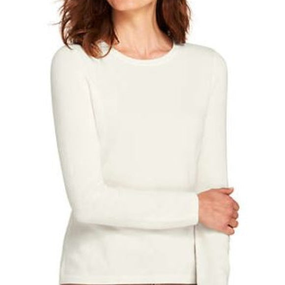 Maison Jules Women's Crewneck 3/4 Sleeve Sweater White Size XX-Large