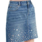 INC International Concepts Women's Embellished Denim Skirt Blue Size 4