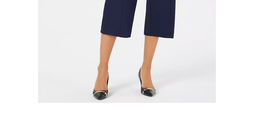 JM Collection Women's Cropped Pull-On Pants Blue Size Large