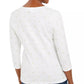 Karen Scott Women's Petite Glitter Star Print Shirt  White Size Petite