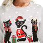 Karen Scott Women's Cat Applique Holiday Sweater Med Gray Size Medium