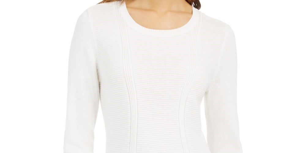 Style & Co Women's Mixed-Stitch Sweater White Size Small