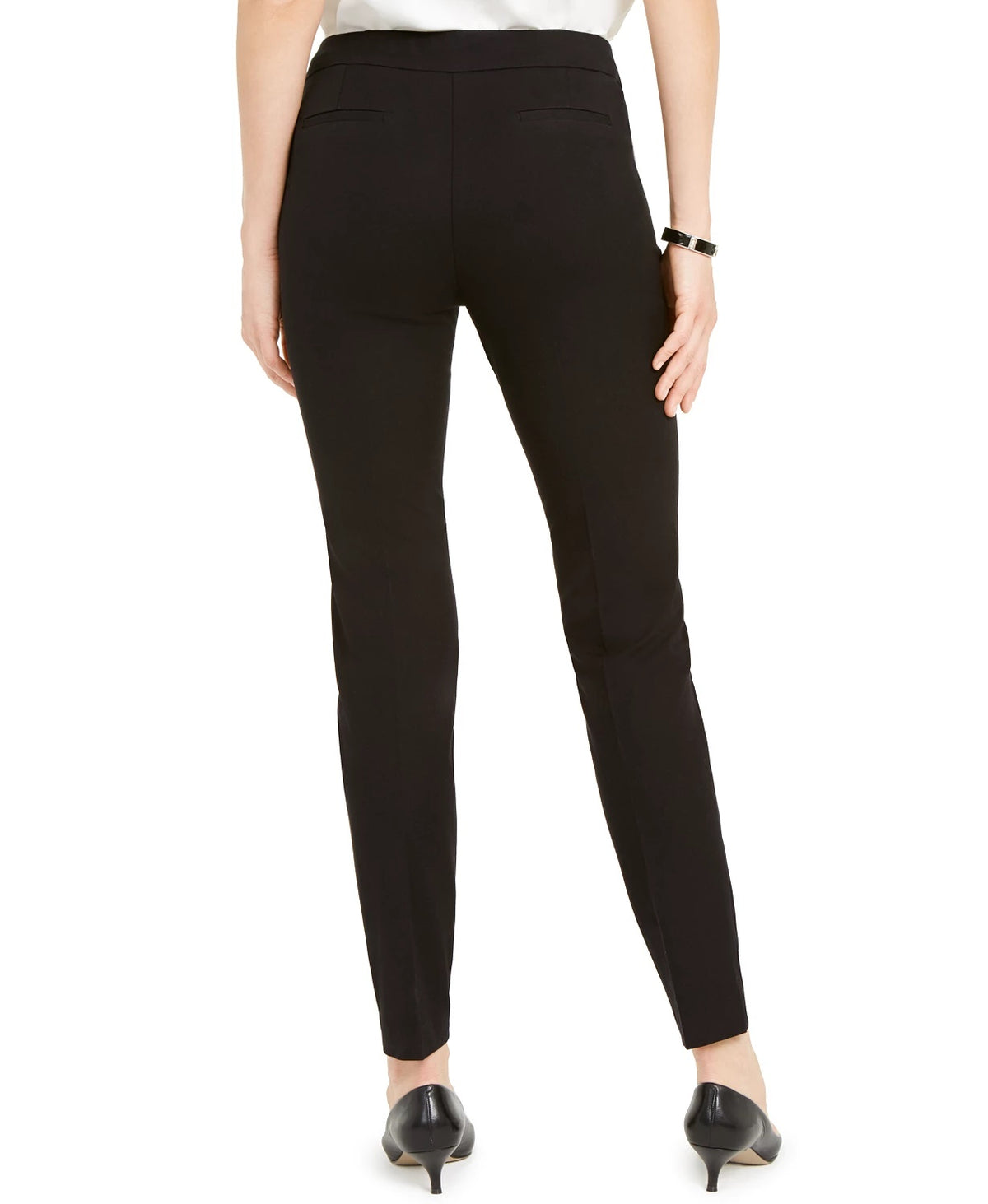 Alfani Women's Extended-Tab Skinny Pants Black Size 4 Petite