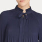 Ralph Lauren Women's Georgette Tie-Neck Top Clothing Navy Size Medium