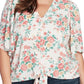 1.STATE Women's Trendy Plus Floral Print Tie Front Top Brown