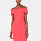 Calvin Klein Women's Petite Off-The-Shoulder Sheath Dress Red Size 12P