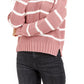 Hippie Rose Juniors' Striped Sweater Dark Red Size X-Large
