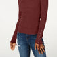 Hooked Up By Iot Juniors' Lace-Up Rib-Knit Sweater Dark Red Size X-Large