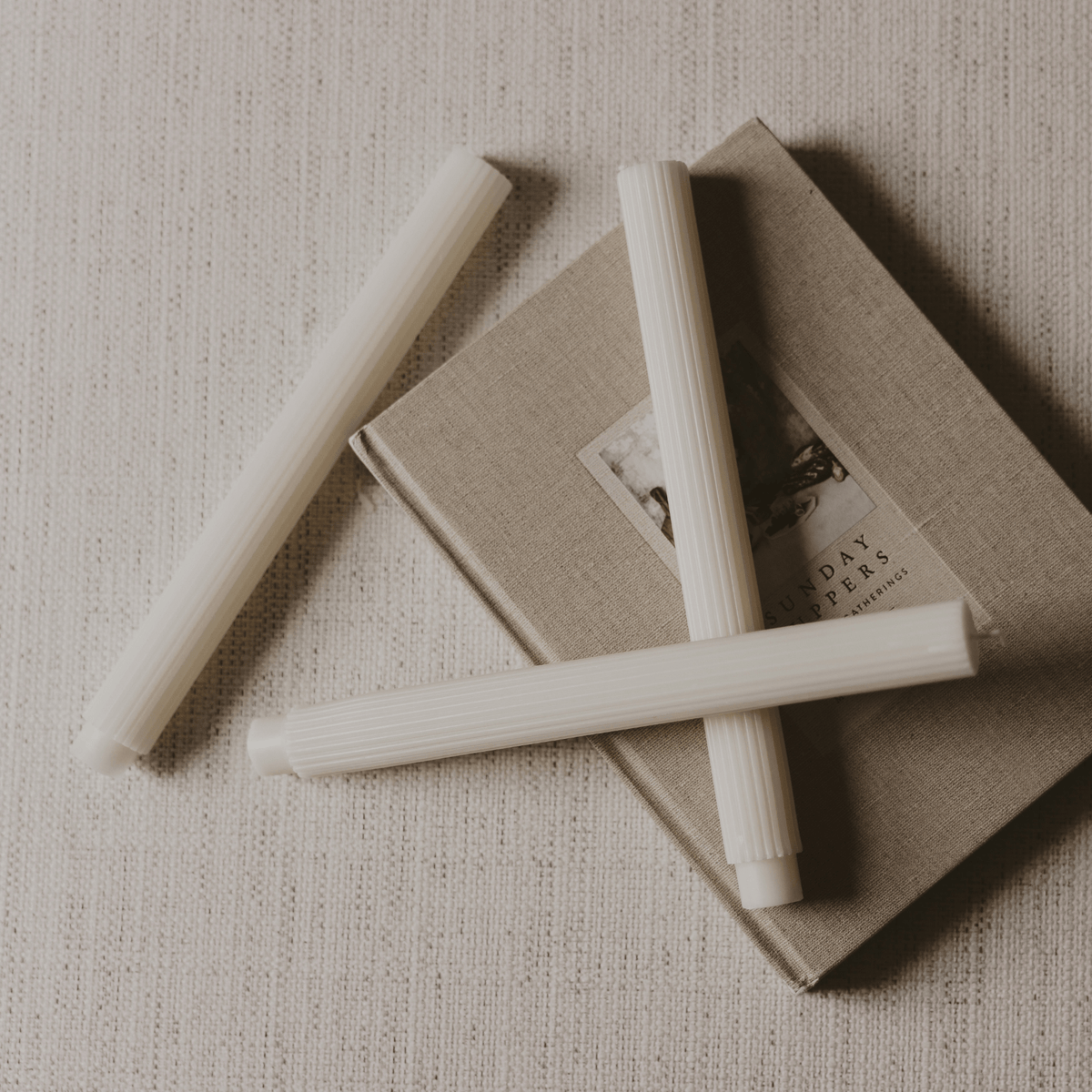 Fluted Taper Candles - Set of 3