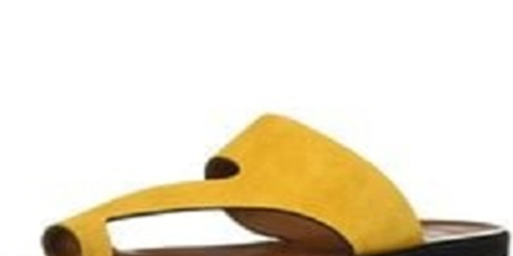 Kenneth Cole New York Women's Palm Slides Toe Loop Flats Gold Size 7.5 M