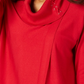 JM Collection Women's Faux Wrap Cowl Neck Sweater Red Size Large