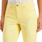 Charter Club Women's Tummy Control Bristol Capri Jeans Yellow Size 18