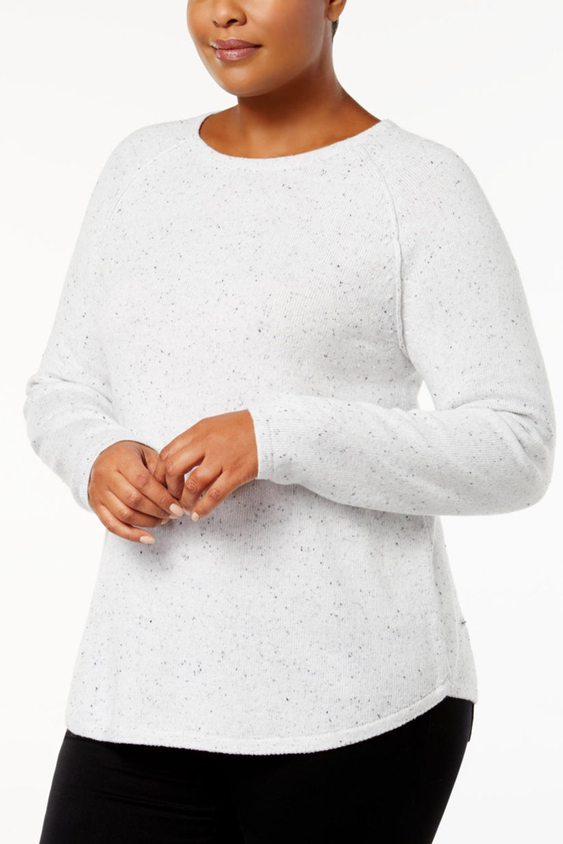 Karen Scott Women's Cotton Marled Curved-Hem Top Natural Size X-Small
