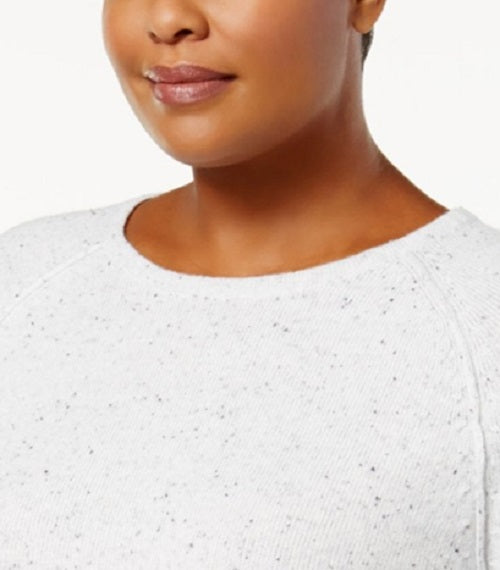 Karen Scott Women's Cotton Marled Curved-Hem Top Natural Size X-Small