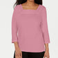 Karen Scott Women's Crochet Square Neck Top Pink Size XX-Large