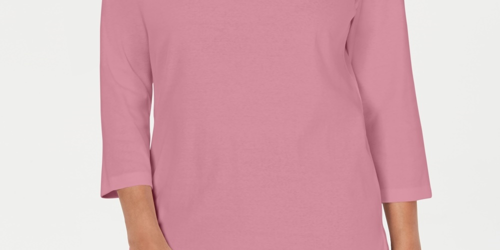 Karen Scott Women's Crochet Square Neck Top Pink Size XX-Large