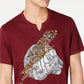 INC International Concepts Men's Lightning Tiger Graphic T-Shirt Red Size X-Small