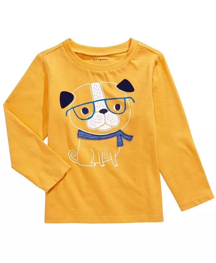 First Impressions Baby Boy's Cotton Smart Dog T-Shirt Gold Size 18 Months