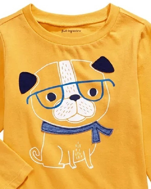 First Impressions Baby Boy's Cotton Smart Dog T-Shirt Gold Size 18 Months
