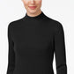 Karen Scott Women's Cotton Ribbed Turtleneck Top Black Size Large