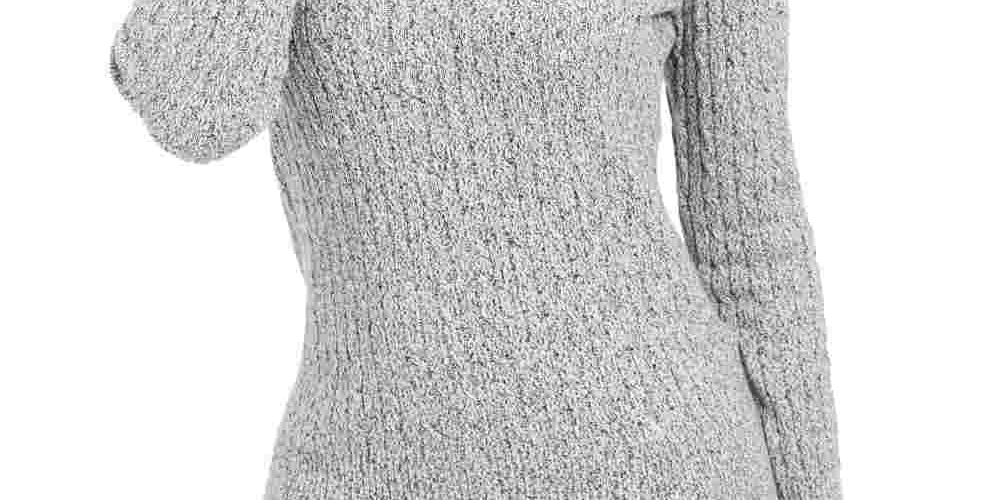 Karen Scott Women's Marled Cotton Cable Knit Sweater White SizePetite Small