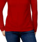 Karen Scott Women's Zip-Back Mock-Neck Sweater Red Size Large