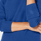 Karen Scott Women's Textured Stripe Sweater Navy Size Small