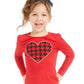 Epic Threads Little Girl's Houndstooth Heart T-Shirt Dark Red Size 6