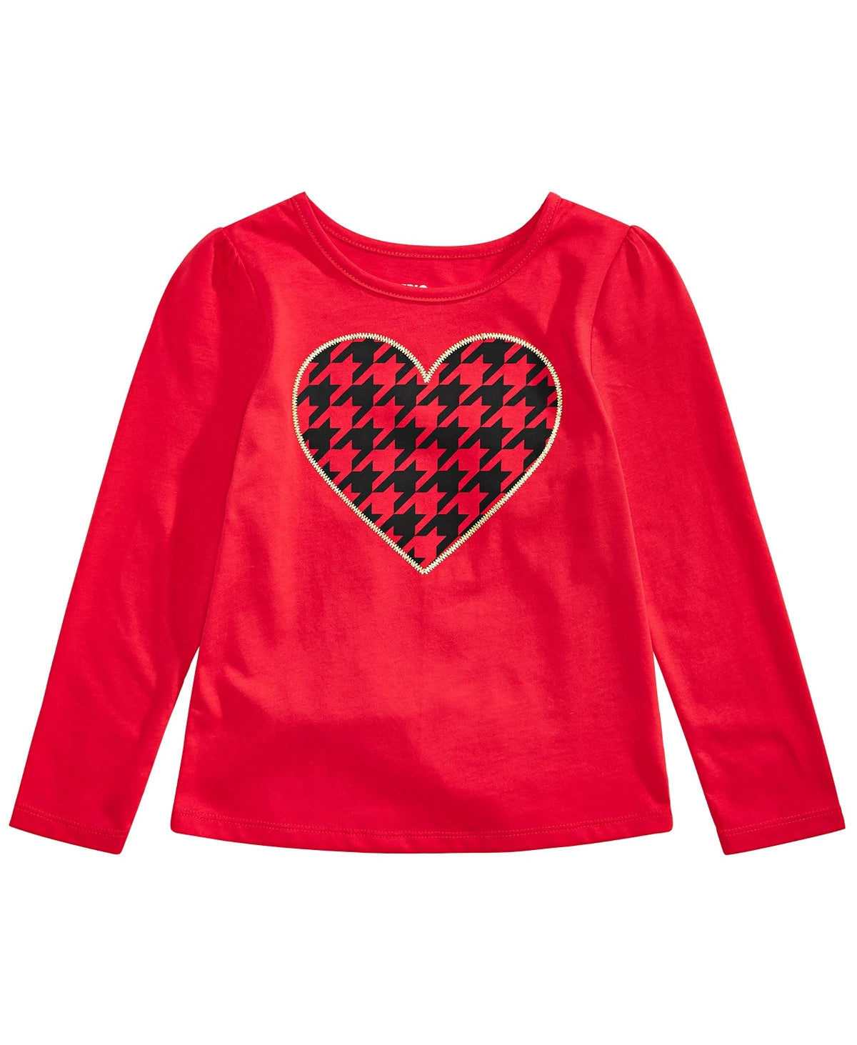 Epic Threads Little Girl's Houndstooth Heart T-Shirt Dark Red Size 6