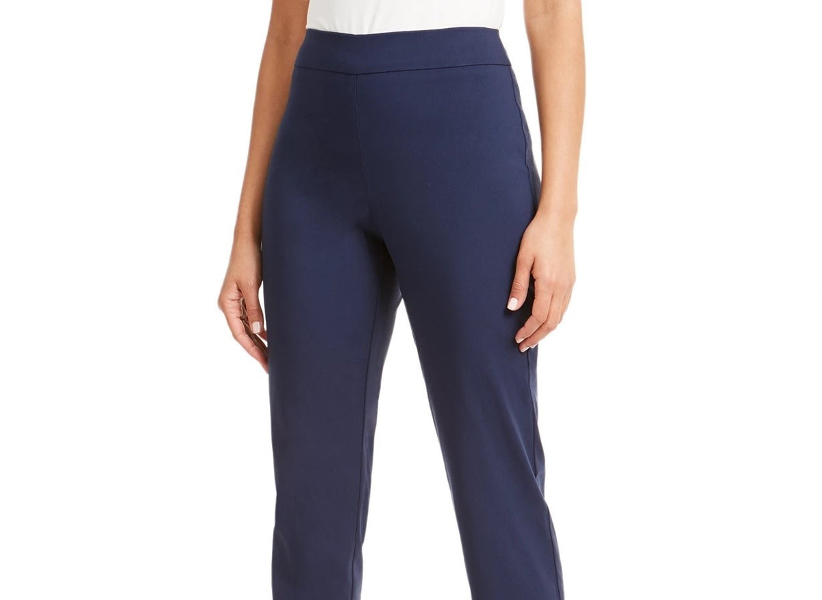 JM Women's Collection Grommet-Hem Ankle Pants Blue Size Small