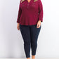 Karen Scott Women's Plus Size Cotton 3/4-Sleeve Polo Top Red Size 2X