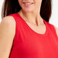 Charter Club Women's Sleeveless Crew Neck Sweater Red Size X-Large