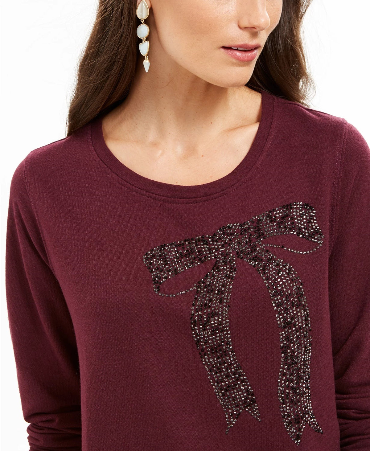 Style & Co Women's Embellished Whimsy Sweatshirt Purple Size XX-Large