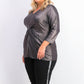Alfani Women's Metallic Twist-Front Top Black Size XX Large