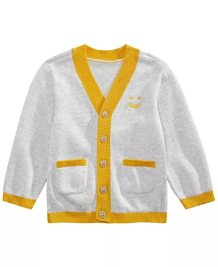 First Impressions Baby Boys Smiley-Face Cardigan Gray Size 12M