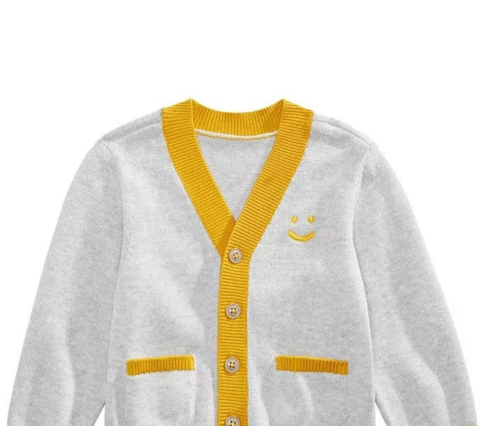 First Impressions Baby Boys Smiley-Face Cardigan Gray Size 12M