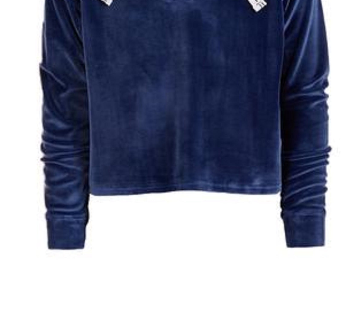 Ideology Big Girls Lace-Up Velour Sweatshirt Dark Blue Size Large