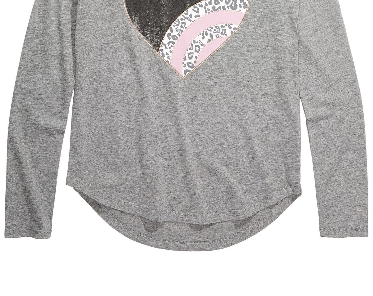 Epic Threads Big Girls Leopard Heart T-Shirt Gray Size Extra Large