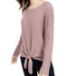 INC International Concepts Women's Ribbed Knotted Sweater Pink Size X-Large