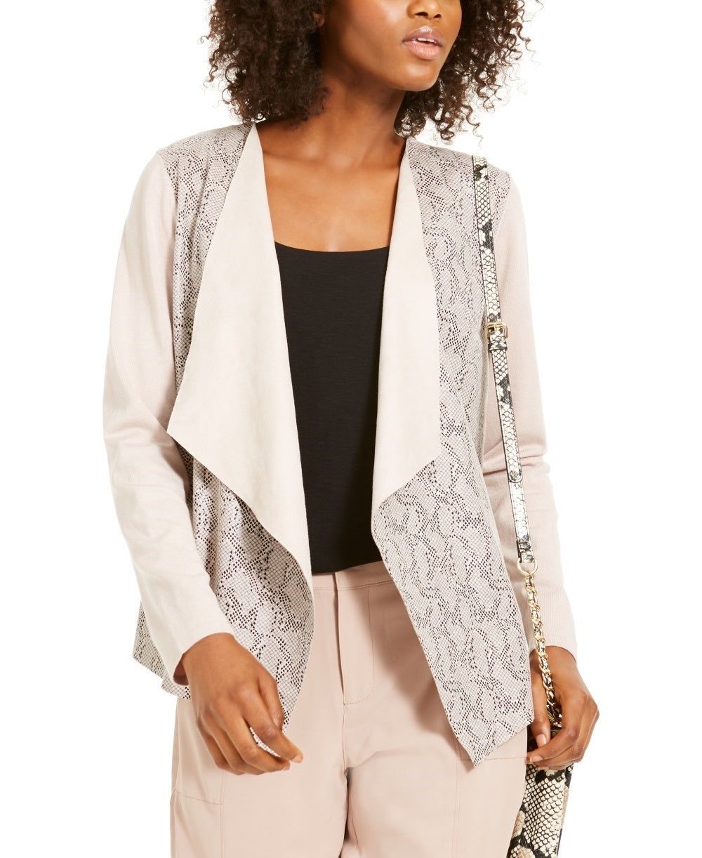 INC International Concepts Women's Printed Moleskin Topper White Size Medium