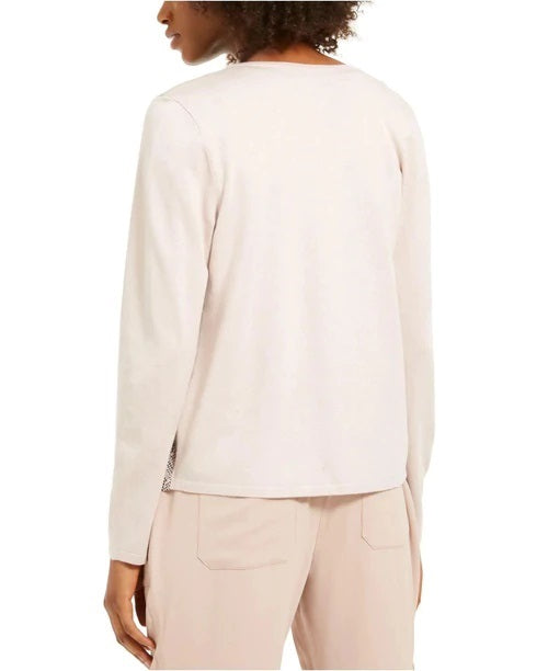 INC International Concepts Women's Printed Moleskin Topper White Size Medium