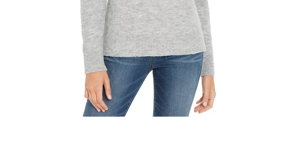 INC International Concepts Women's Puff Sleeve Sweater Grey Size X-Small
